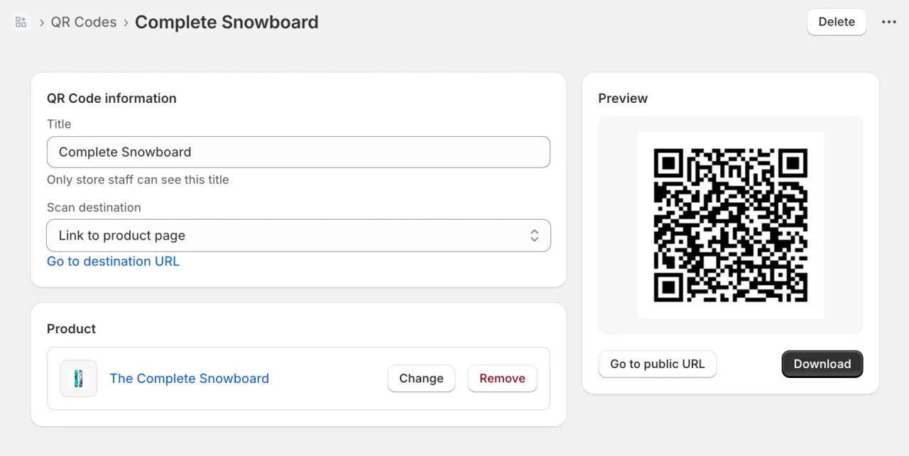 Shopify Product QR Code App